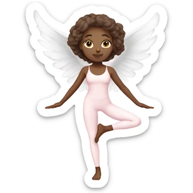 white angelic yoga girl in light pink yoga outfit sticker