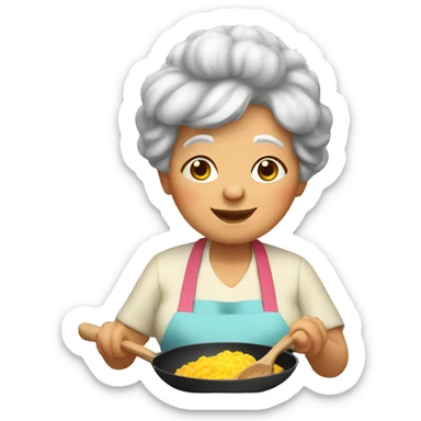 grandma cooking sticker