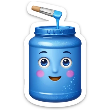 A gallon of paint with glitter sticker