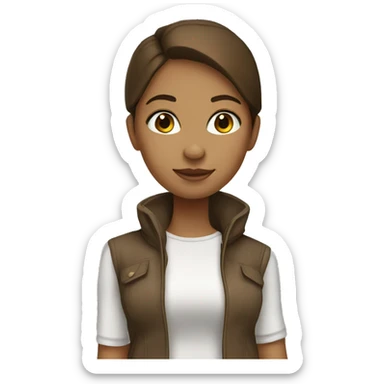 Girl with brown hair and light skin with money sticker