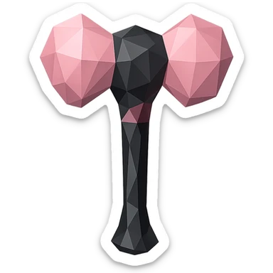 BLACKPINK-inspired gothic lightstick, no hearts, faceted and modern, black and pink, polygonal style sticker