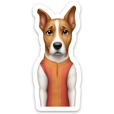  unhappy dog ​​dressed in kurta sticker