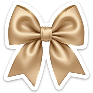 Beige bow sticker