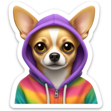 Chihuahua wearing a hoodie sticker