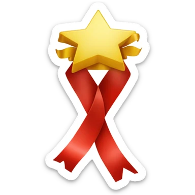 Red Award ribbon that says 2nd place  sticker