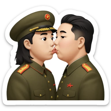 Vic Fuentes from Pierce the Veil kissing Kim Jong Un sticker