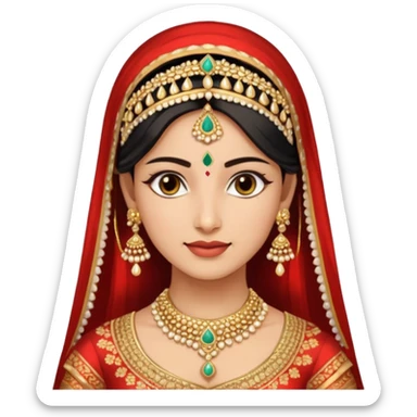 North indian bride getup. sticker