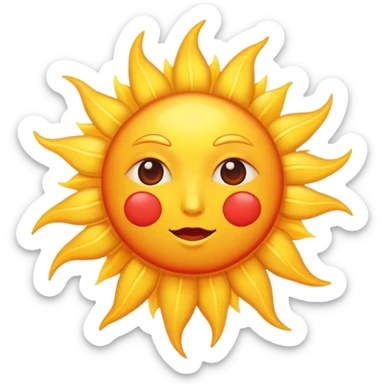 Sun closeup heart-shaped  sticker