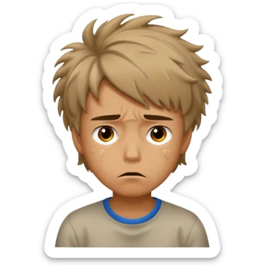 Ashamed emoji boy sticker