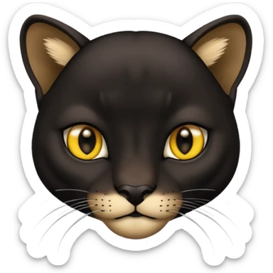 Cute small face black puma sticker
