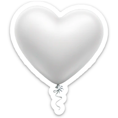 White Heart Balloons sticker