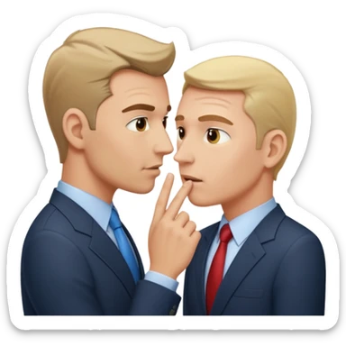 two business man telling secretsto eachother sticker
