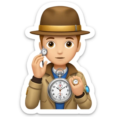 future Explorer with futuristic pocket watch sticker