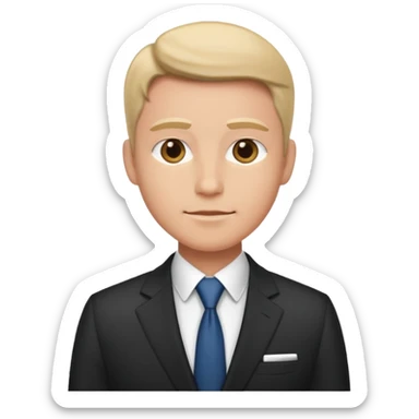 business person wearing a suit with a confident expression sticker