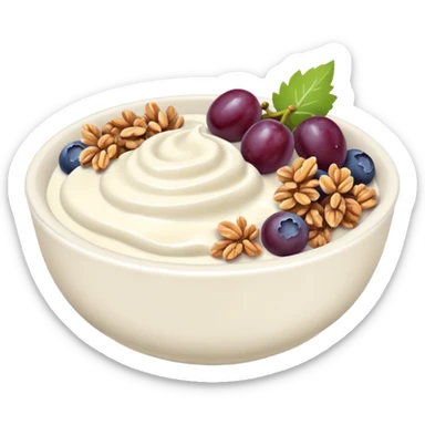 Ginnasticayoghurt bowl with grapes and blueberries sticker