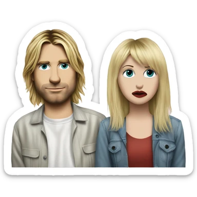Kurt Cobain and Courtney love  sticker