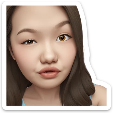 brown haired girl portrait sticker