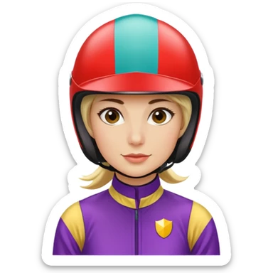  horse jockey woman face sticker