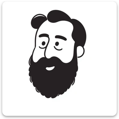 cute round nose with just a beard, no mustache sticker