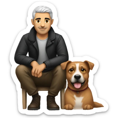 albanian men with a dog  sticker