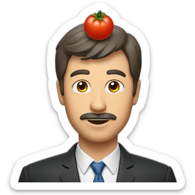 Un homme avec une tête de tomate sticker