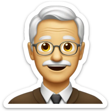 Old man belgium gold hair dinking coffee sticker