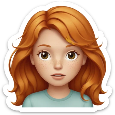 Strawberry blonde girl with a blow out  sticker
