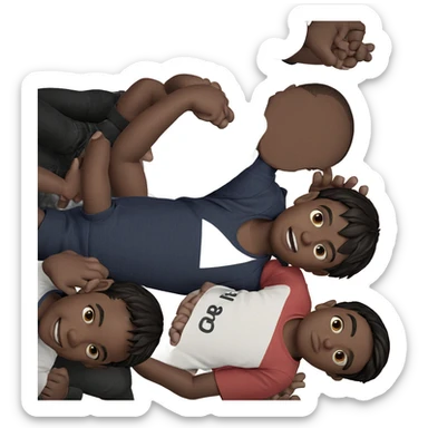boys posing in casual style sticker