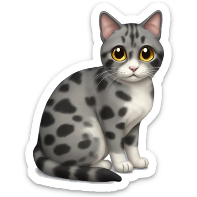 Grey tortoiseshell cat sticker