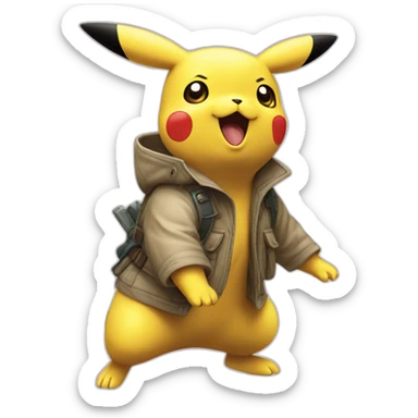 Pikachu qui fais l'attaque éclair sticker
