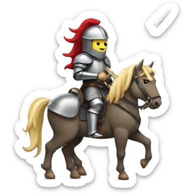 A knight on horseback holding a sword sticker