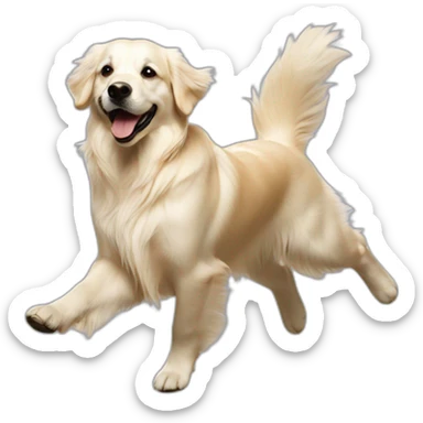 white golden retriever dancing sticker