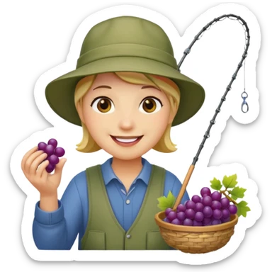 Grape fishing sticker