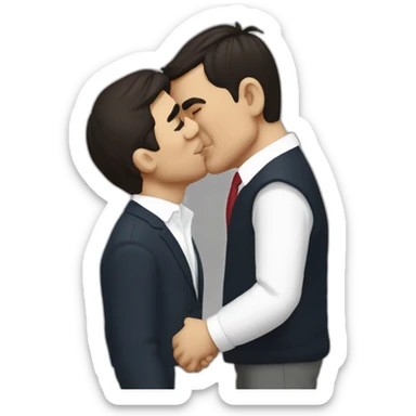 Pedro Sánchez kissing Carles Puigdemomt sticker