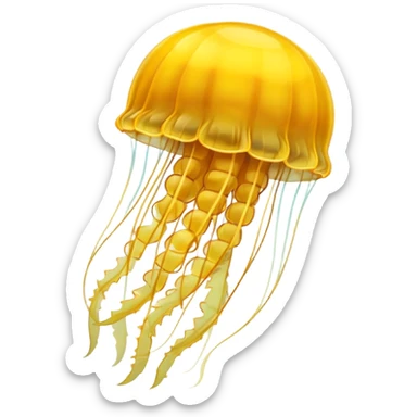 Bright yellow jellyfish  sticker
