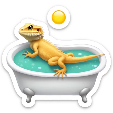 Bearded dragon in bathtub sticker