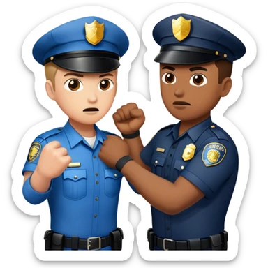 fighting a police officer sticker