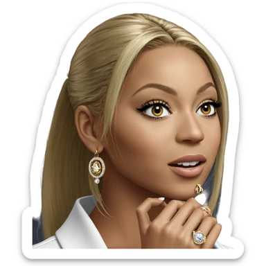 blonde girl with elegant jewelry sticker