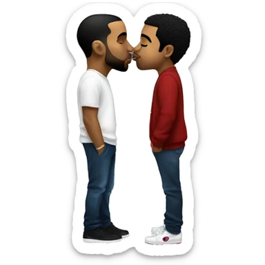 drake kissing p diddy sticker