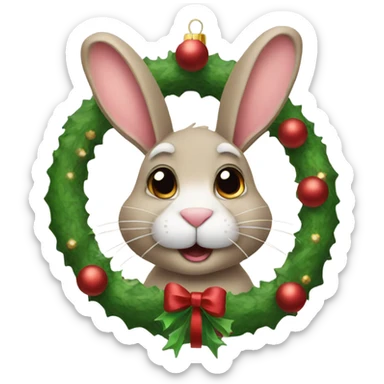 Christmas rabbit sticker