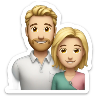 2 white tall and big guy friends next to each other shoulder to shoulder smiling sticker