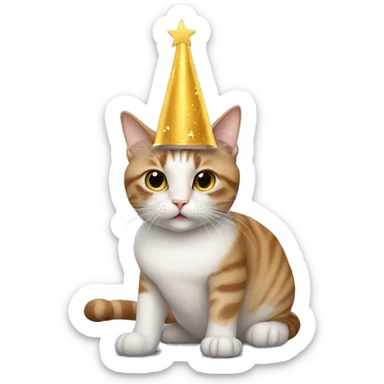 cat wearing a birthday hat and a star wars costume sticker