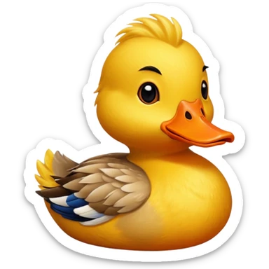 yellowish duck with orange beak sticker