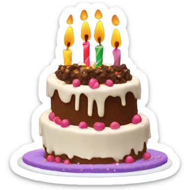 special birthday cake with writting GABIN sticker