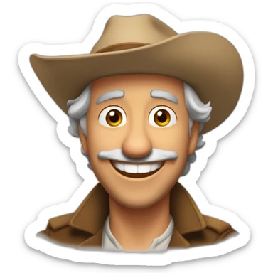 Maestro moreno estilo pixar disney sonriendo y guiñando un ojo sticker