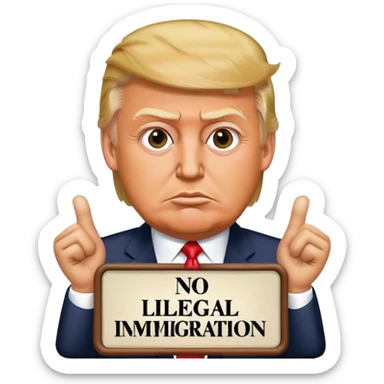 President Trump saying no to illegal immigration sticker