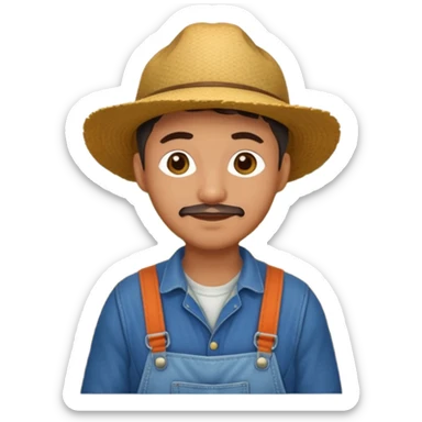High resolution of  full body farmer sticker