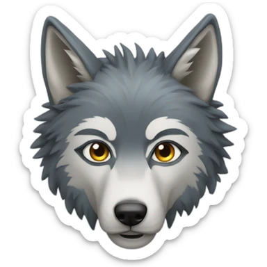 Loup avec des ailes et des cornes sticker