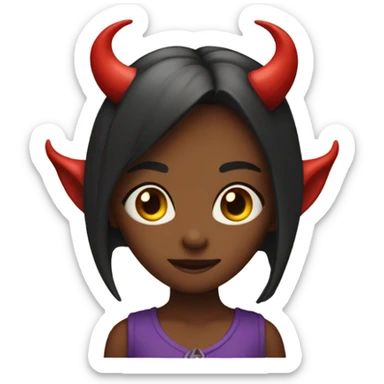 girl with devil’s horns sticker