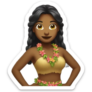 hula girl sticker